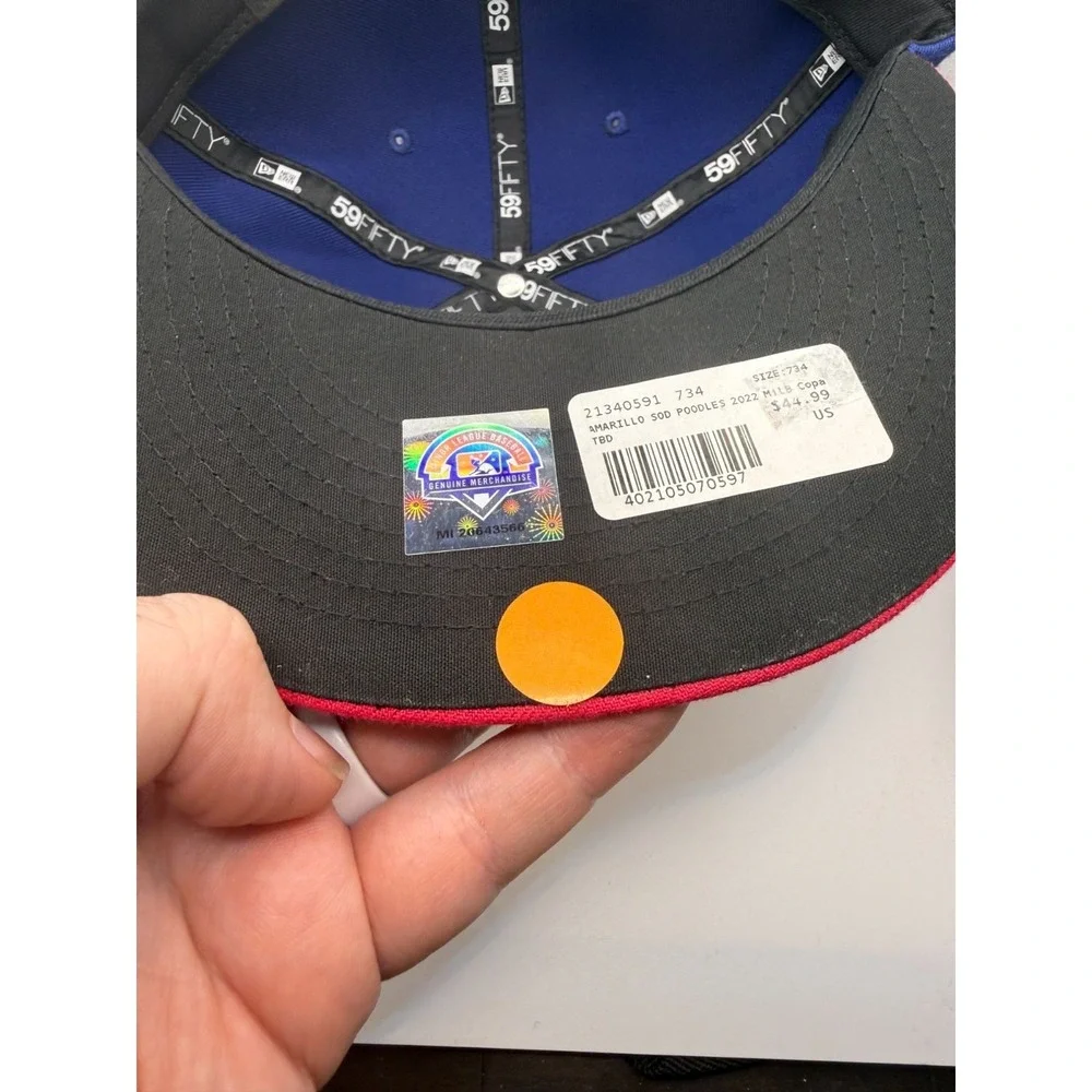 New‎ Era 59Fifty Amarillo Sod Poodles Blue & Red Size 7 3/4 MLB Minor League